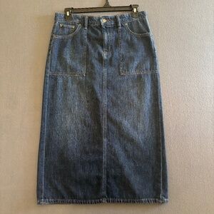 Lauren Ralph Lauren Denim Midi Skirt Size 10